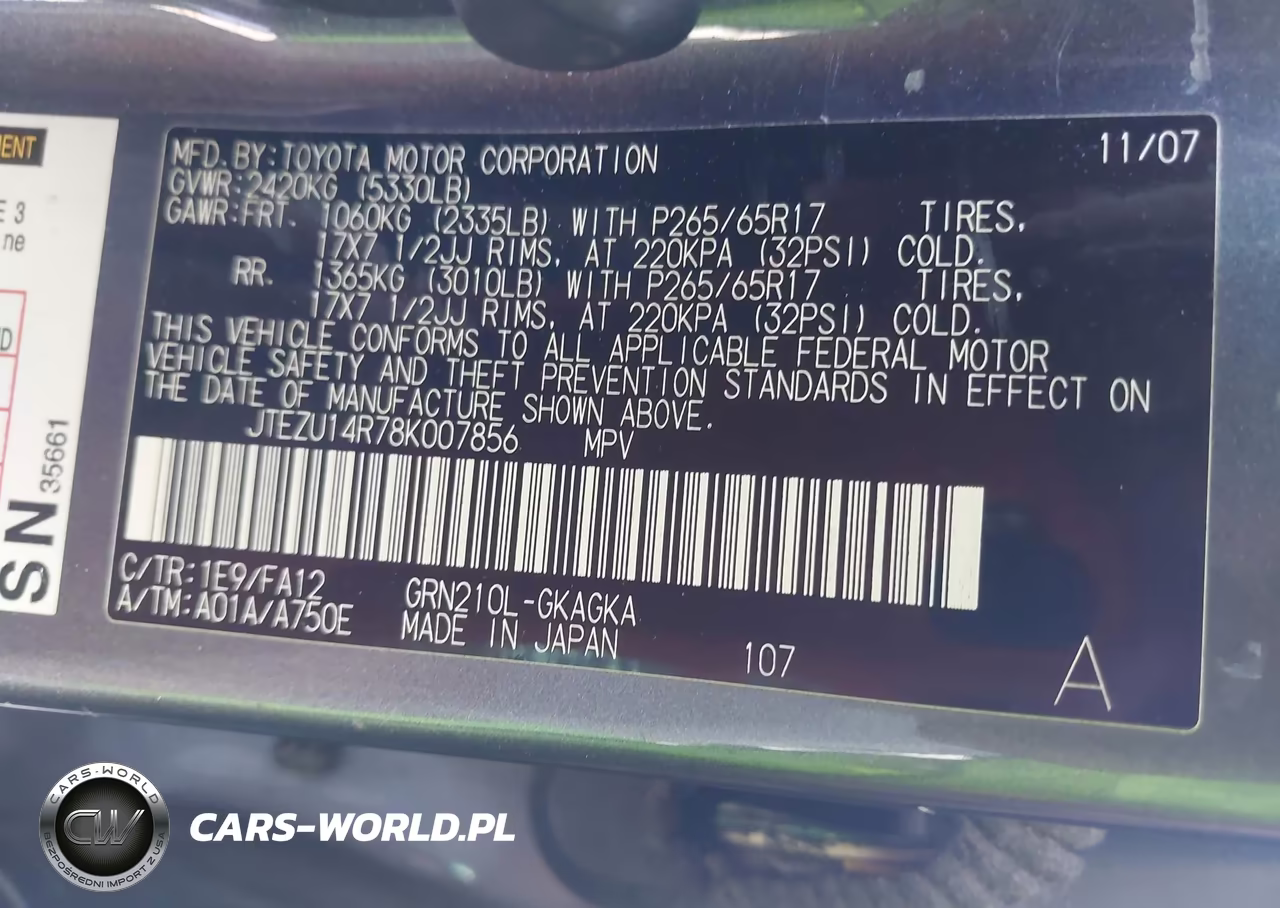 2008 Toyota 4Runner Sr5 V6 VIN:JTEZU14R78K007856 - 9