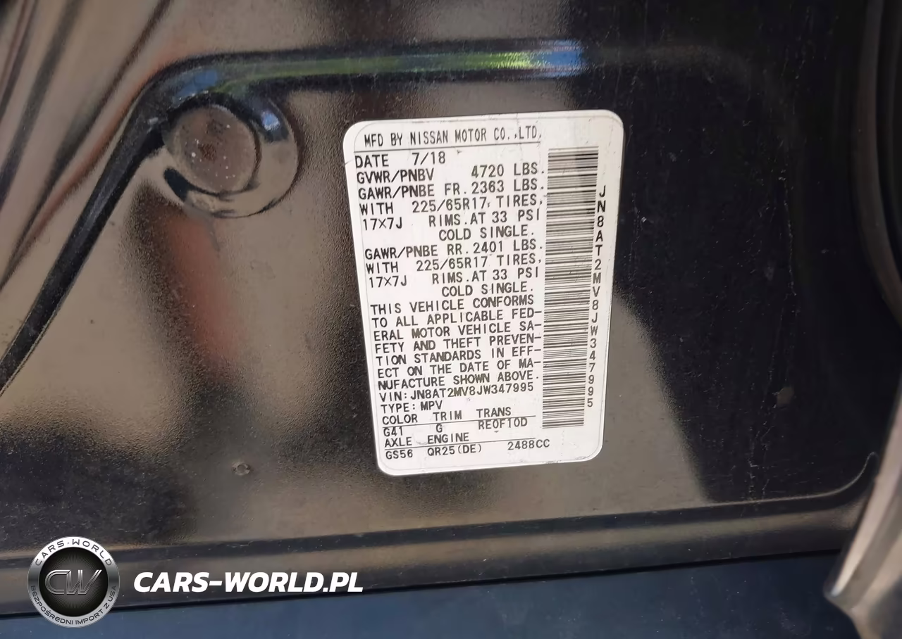 2018 Nissan Rogue Sv VIN:JN8AT2MV8JW347995 - 9