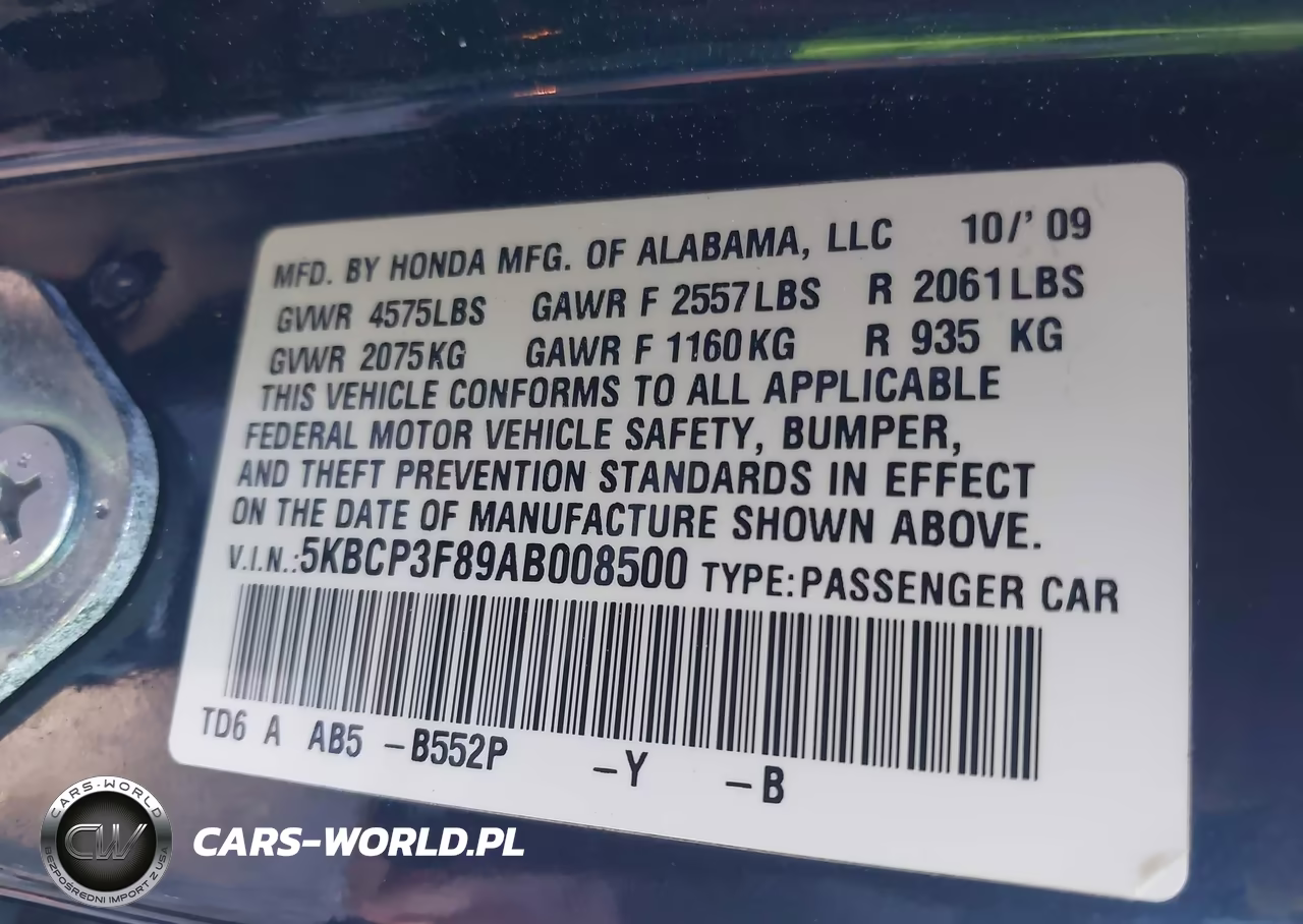 2010 Honda Accord 3.5 Ex-L VIN:5KBCP3F89AB008500 - 9