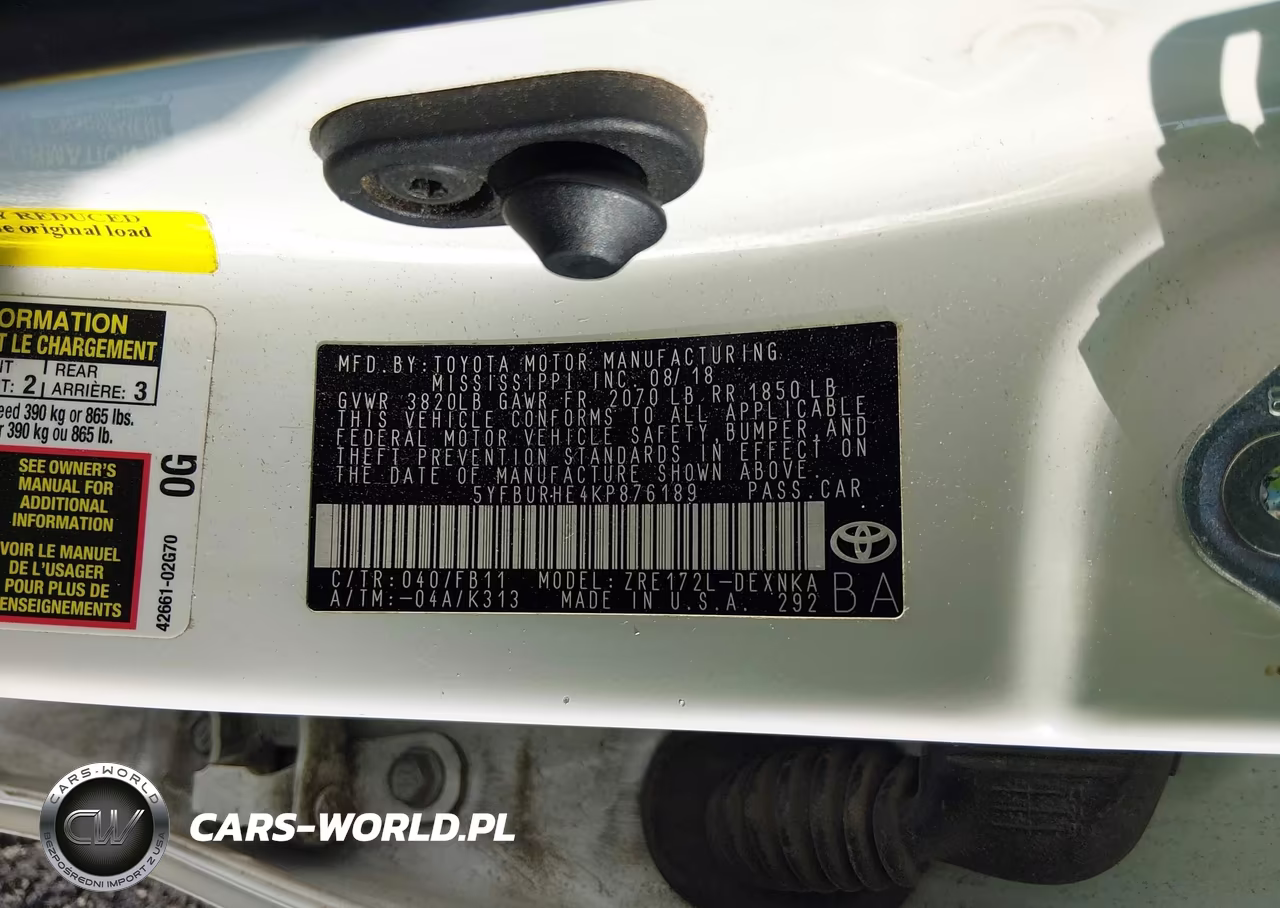 2019 Toyota Corolla Le VIN:5YFBURHE4KP876189 - 9