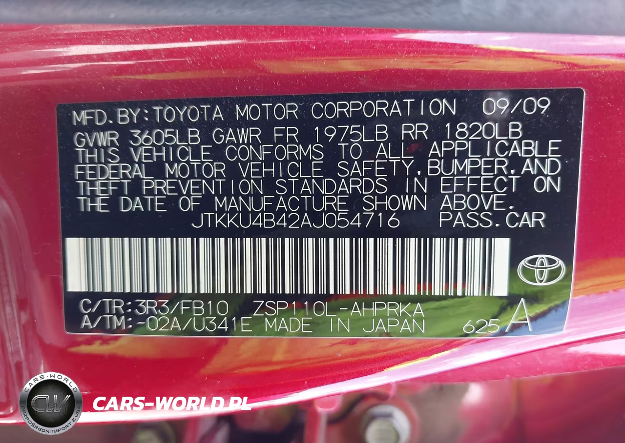 2010 Scion Xd VIN:JTKKU4B42AJ054716 - 9