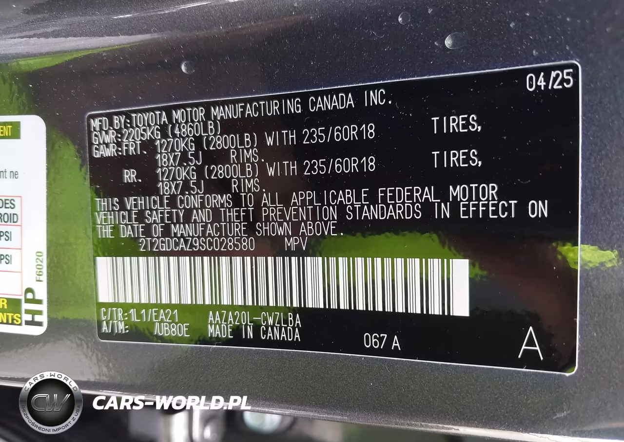 2025 Lexus Nx 250 Premium VIN:2T2GDCAZ9SC028580 - 9