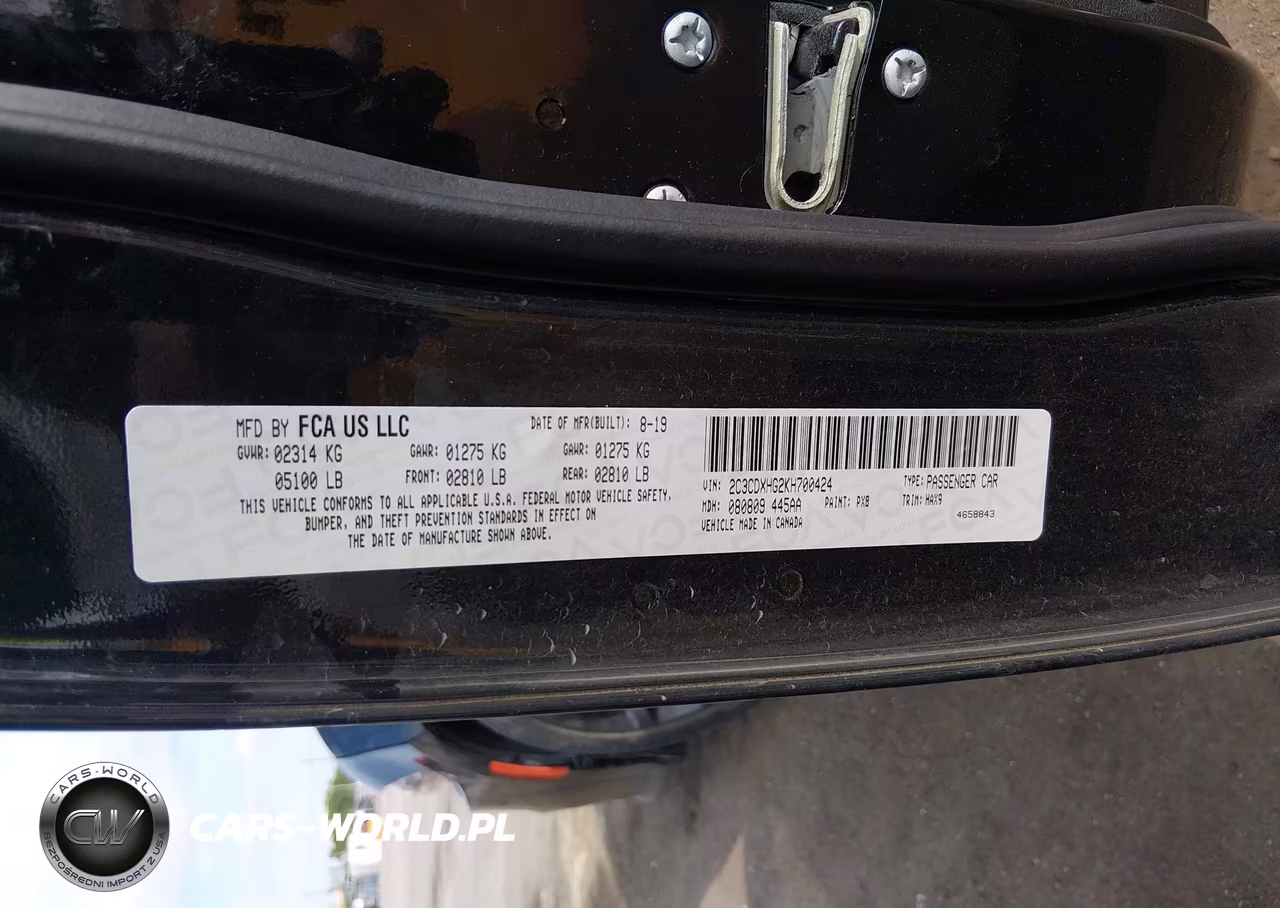 2019 Dodge Charger Gt Rwd VIN:2C3CDXHG2KH700424 - 9