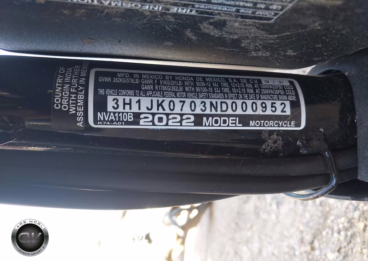 2022 Honda Nva110 B VIN:3H1JK0703ND000952 - 10