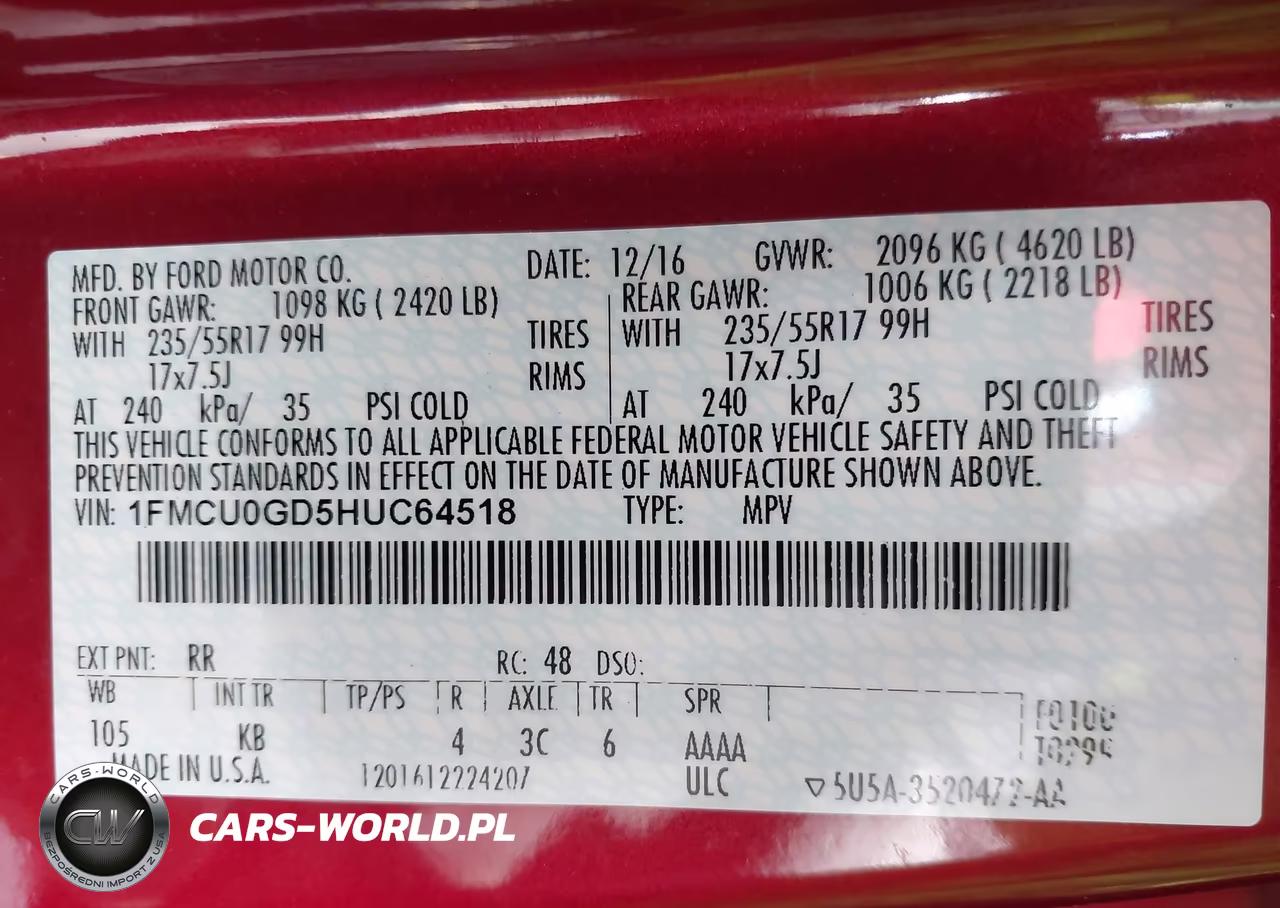 2017 Ford Escape Se VIN:1FMCU0GD5HUC64518 - 9