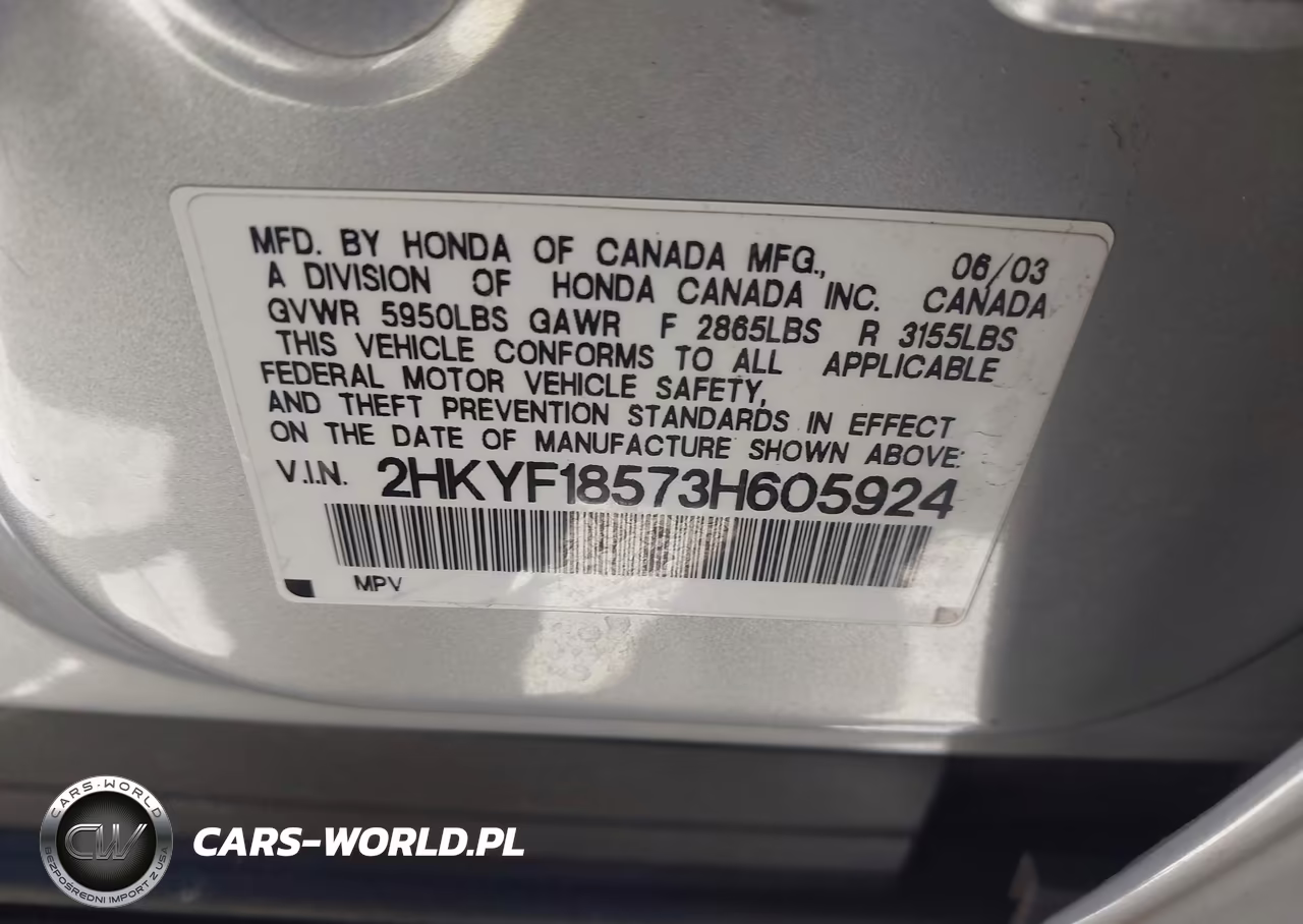 2003 Honda Pilot Ex-L VIN:2HKYF18573H605924 - 9
