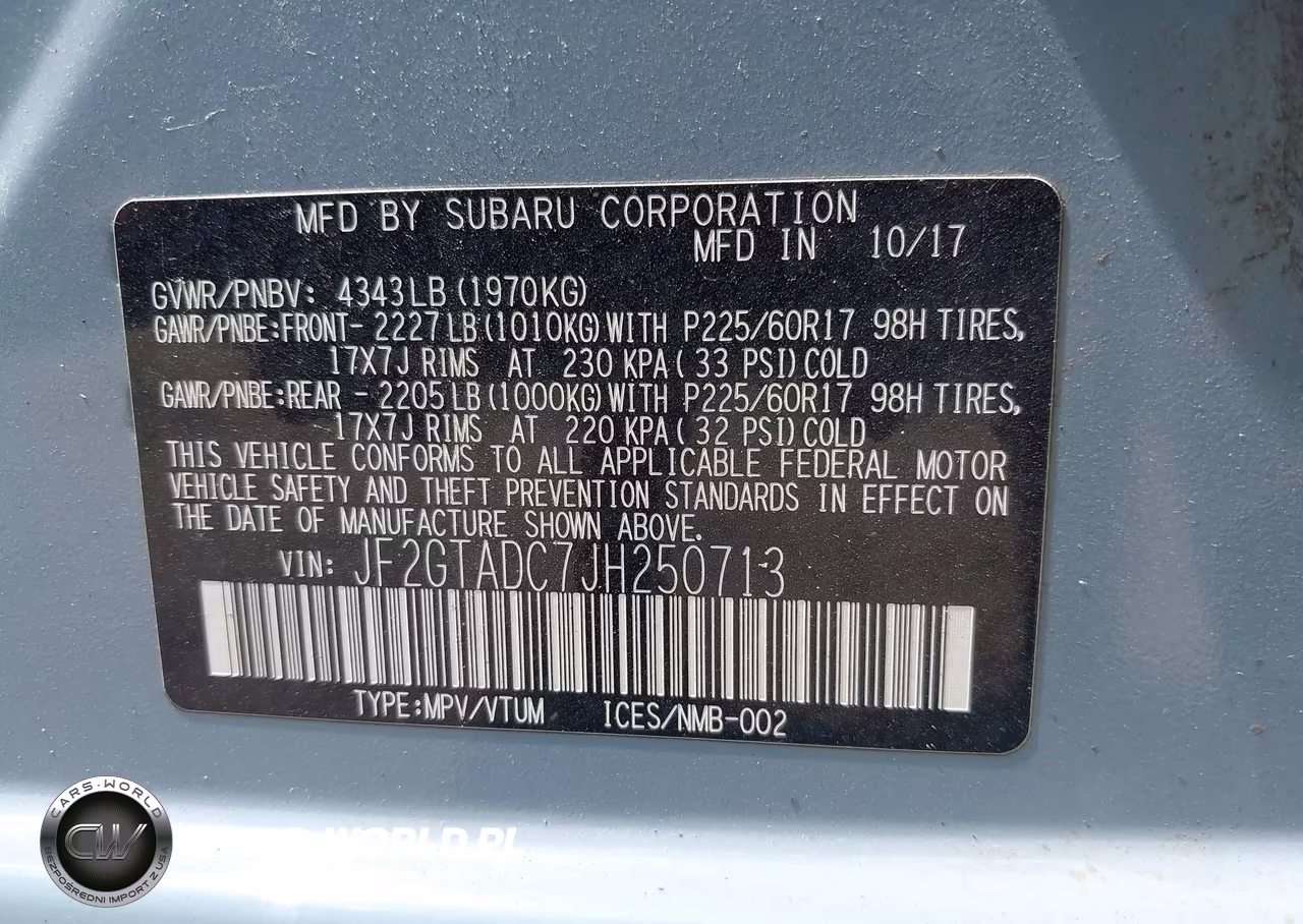 2018 Subaru Crosstrek 2.0I Premium VIN:JF2GTADC7JH250713 - 9
