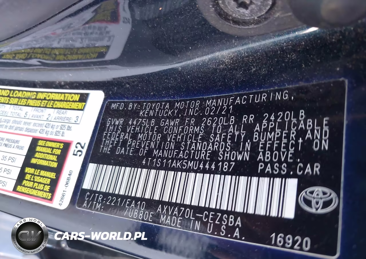 2021 Toyota Camry Se VIN:4T1S11AK5MU444187 - 9
