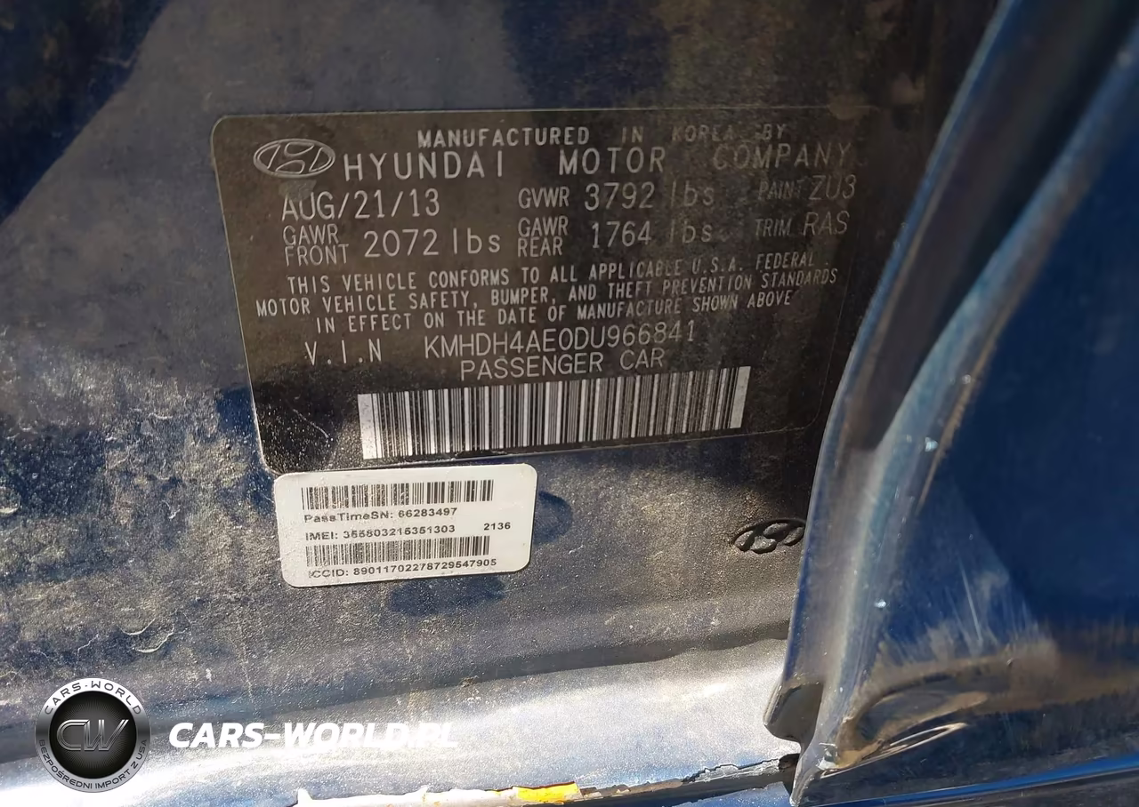 2013 Hyundai Elantra Gls VIN:KMHDH4AE0DU966841 - 9