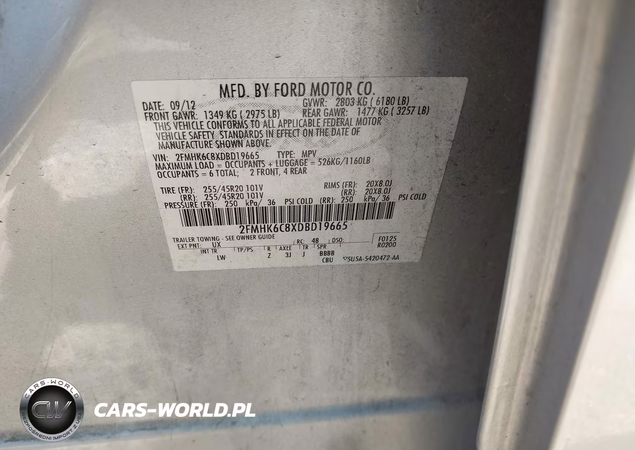 2013 Ford Flex Sel VIN:2FMHK6C8XDBD19665 - 9