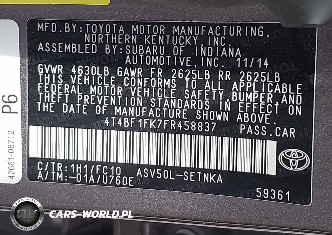 2015 Toyota Camry Le VIN:4T4BF1FK7FR458837 - 9