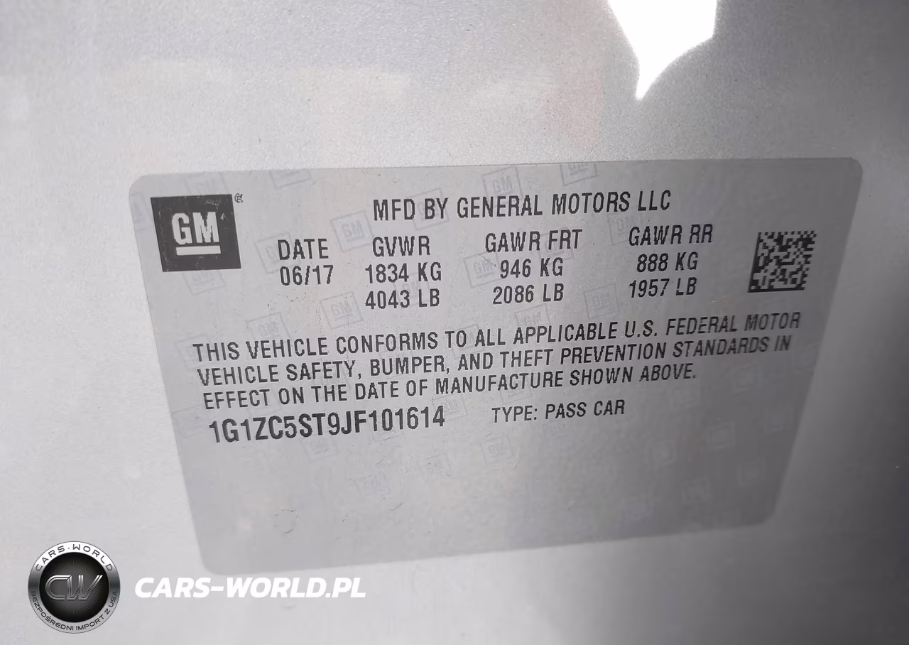 2018 Chevrolet Malibu 1Fl VIN:1G1ZC5ST9JF101614 - 9