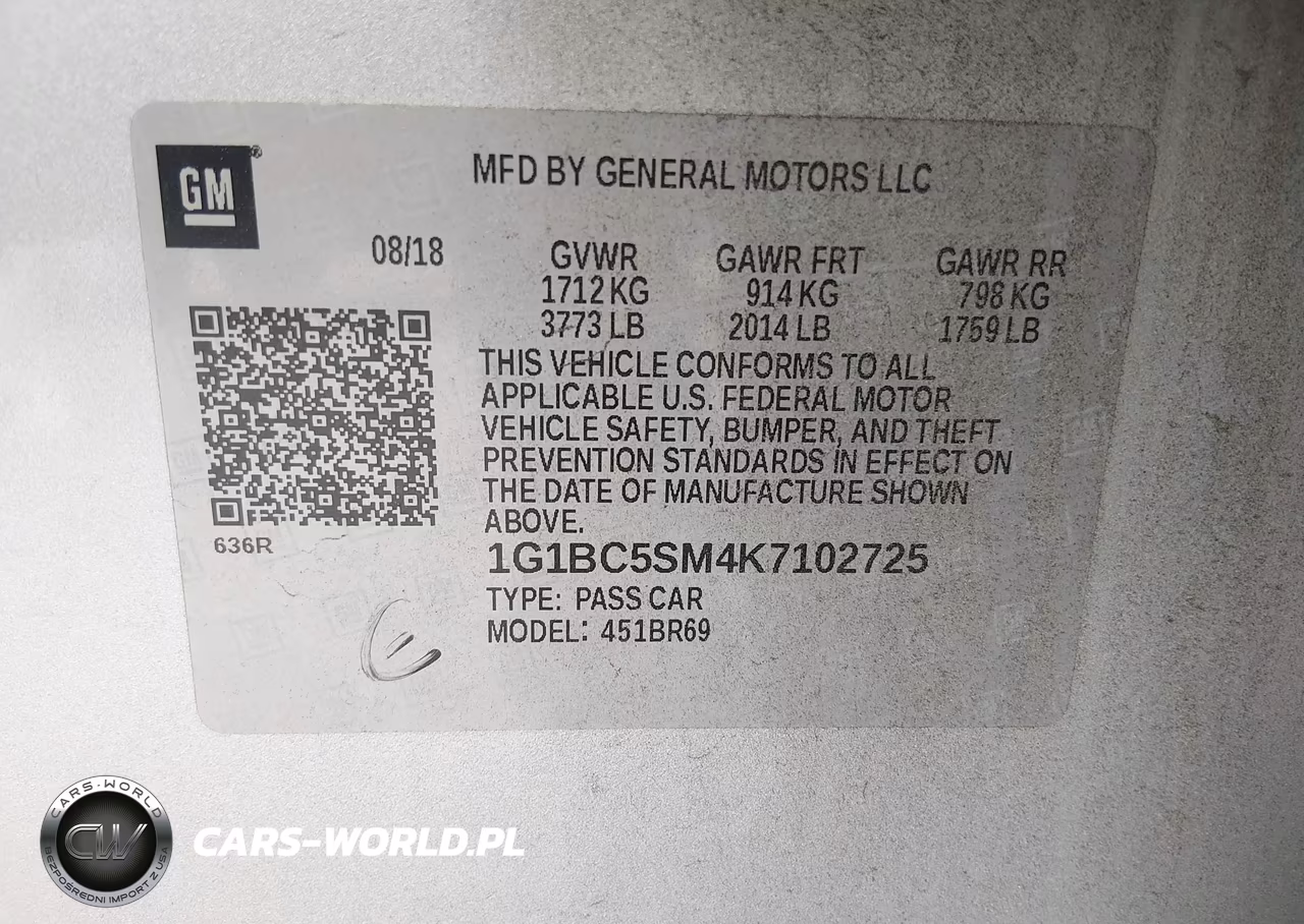 2019 Chevrolet Cruze Ls VIN:1G1BC5SM4K7102725 - 9