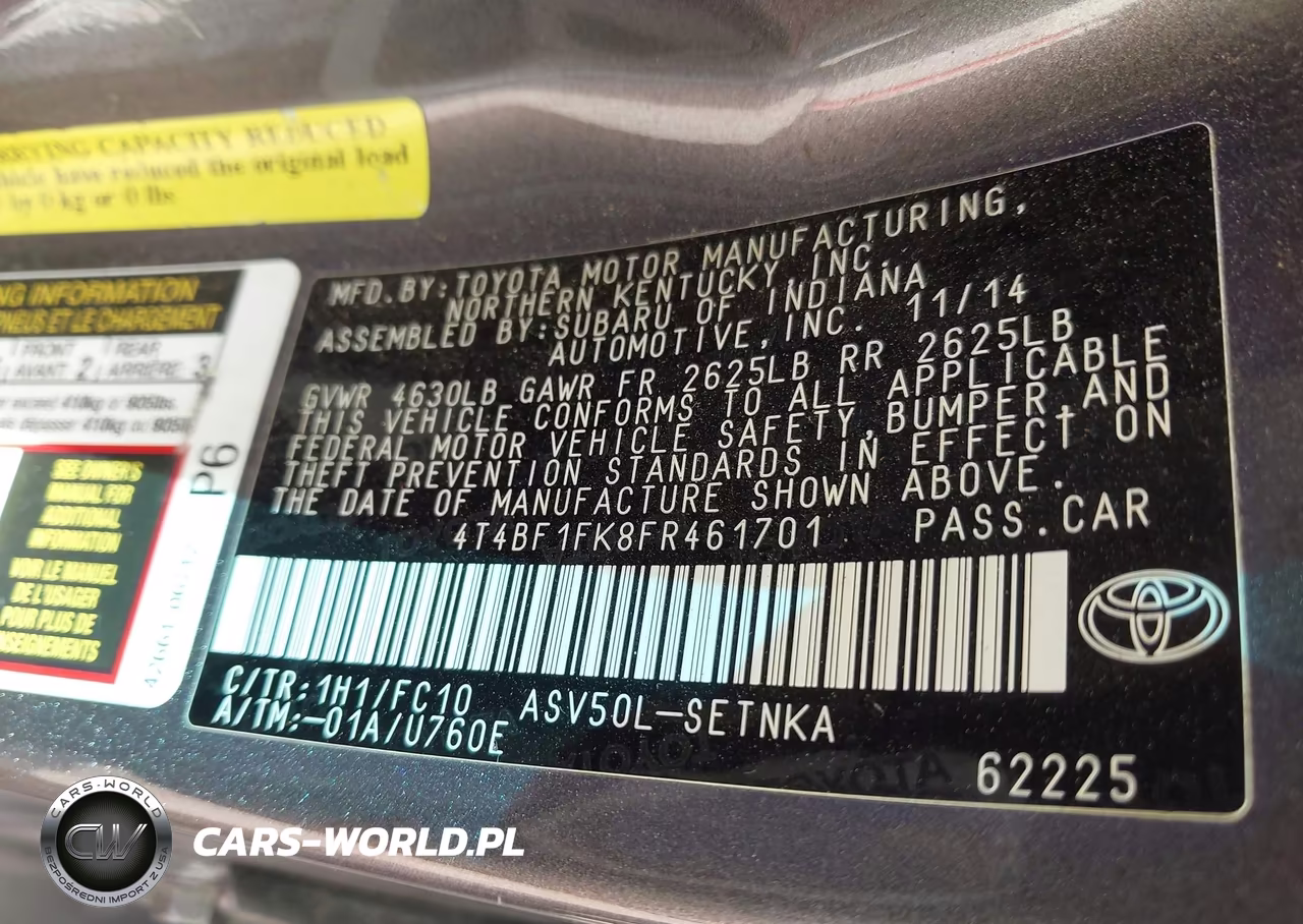 2015 Toyota Camry Le VIN:4T4BF1FK8FR461701 - 9