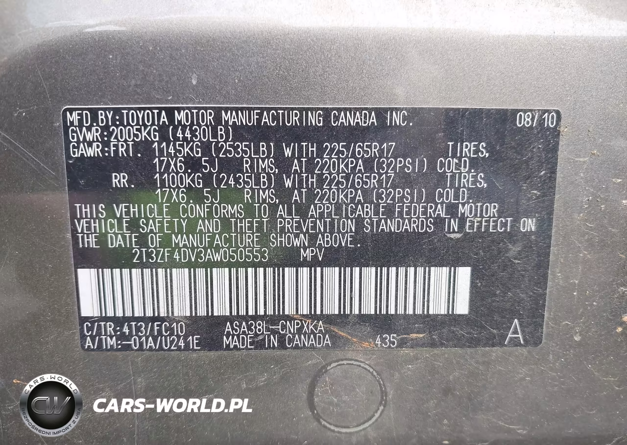 2010 Toyota Rav4 VIN:2T3ZF4DV3AW050553 - 9
