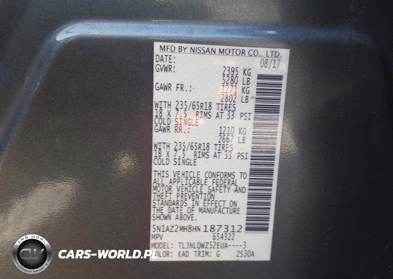 2017 Nissan Murano Sv VIN:5N1AZ2MH8HN187312 - 9