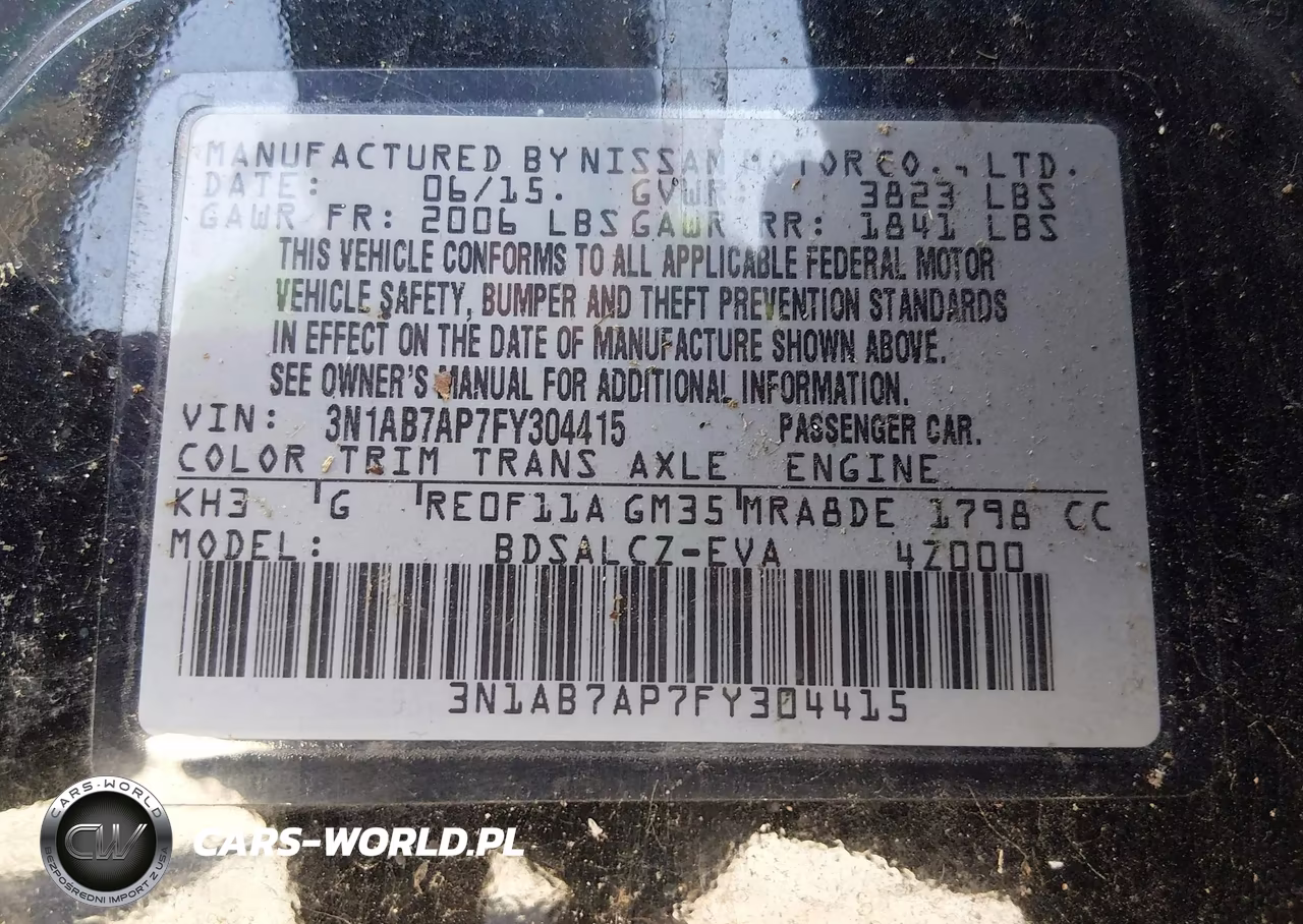 2015 Nissan Sentra S VIN:3N1AB7AP7FY304415 - 9