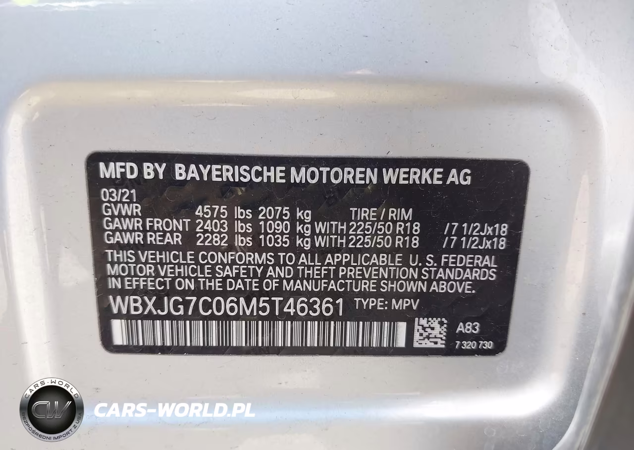 2021 BMW X1 Sdrive28I VIN:WBXJG7C06M5T46361 - 9