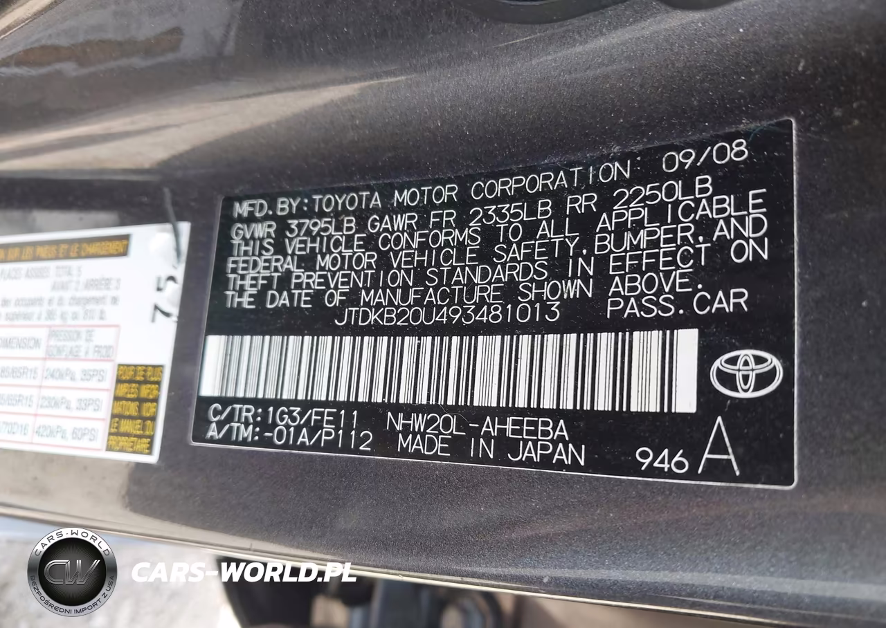 2009 Toyota Prius VIN:JTDKB20U493481013 - 9