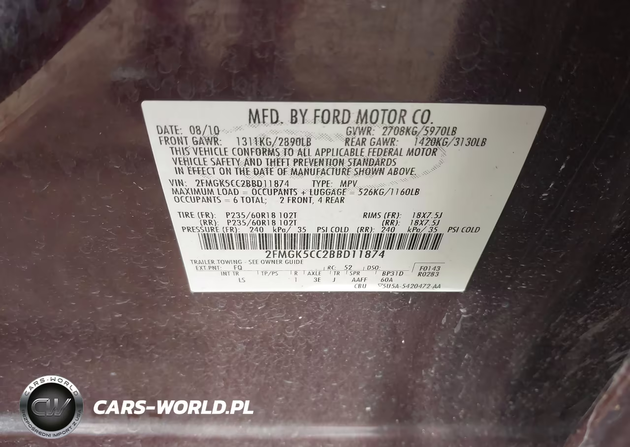 2011 Ford Flex Sel VIN:2FMGK5CC2BBD11874 - 9