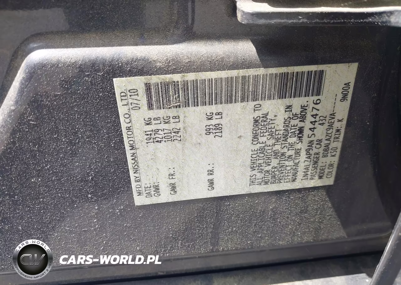 2010 Nissan Altima 2.5 VIN:1N4AL2AP9AN544476 - 9