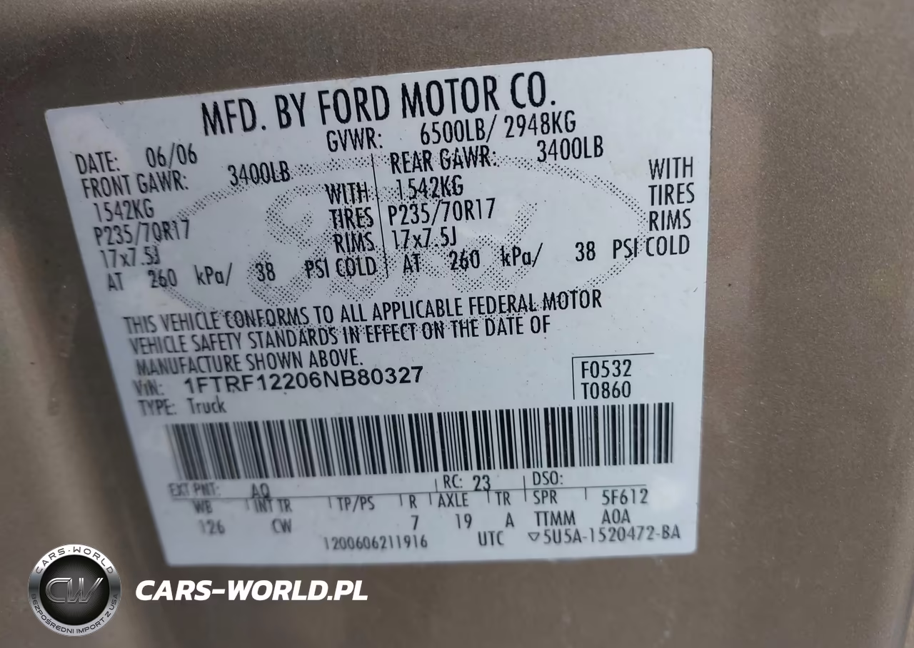 2006 Ford F-150 Stx-Xl-Xlt VIN:1FTRF12206NB80327 - 9