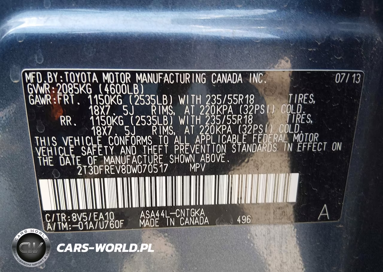 2013 Toyota Rav4 Limited VIN:2T3DFREV8DW070517 - 9
