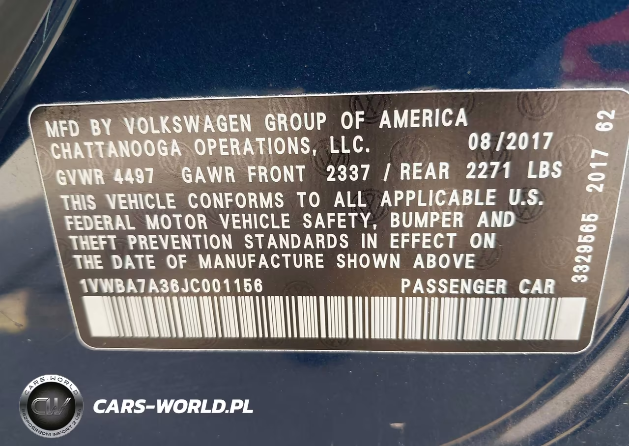 2018 Volkswagen Passat 2.0T Se VIN:1VWBA7A36JC001156 - 9