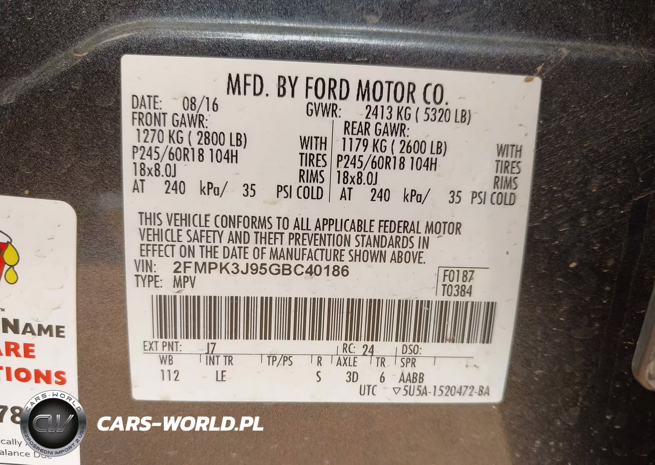 2016 Ford Edge Sel VIN:2FMPK3J95GBC40186 - 9