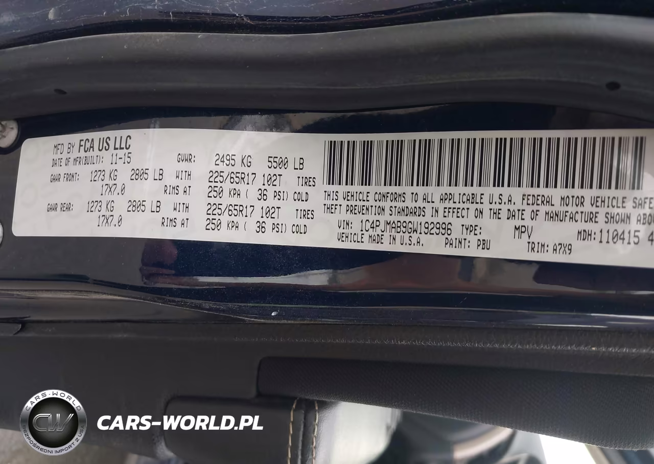 2016 Jeep Cherokee Sport VIN:1C4PJMAB9GW192996 - 9