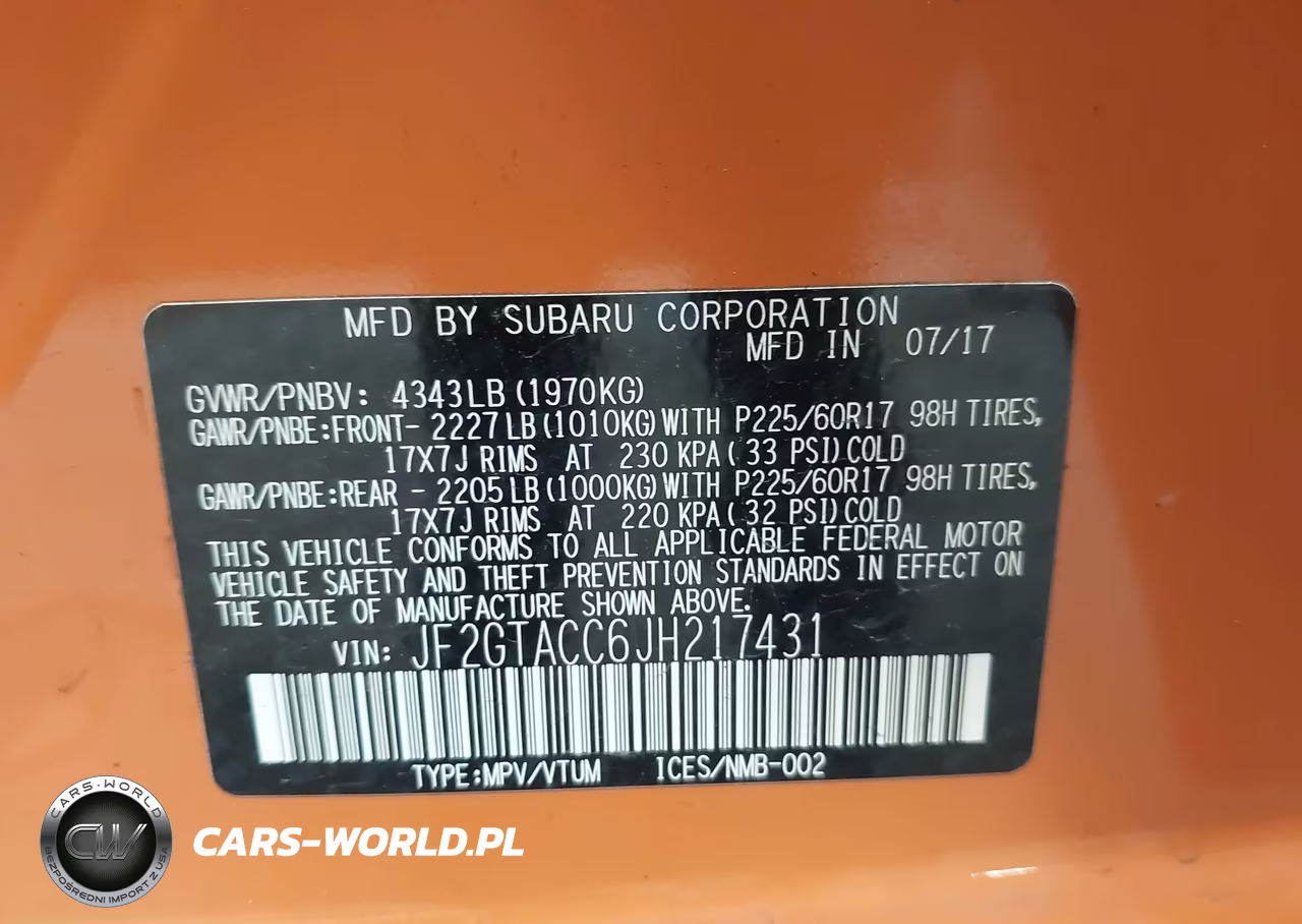 2018 Subaru Crosstrek 2.0I Premium VIN:JF2GTACC6JH217431 - 9