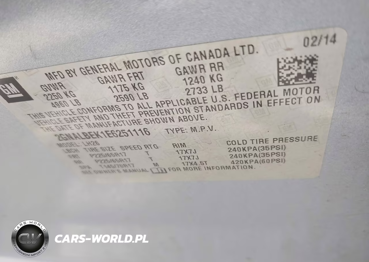 2014 Chevrolet Equinox 1Lt VIN:2GNALBEK1E6251116 - 9