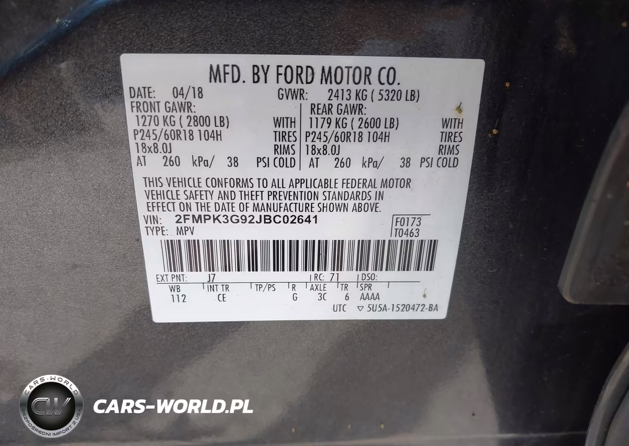 2018 Ford Edge Se VIN:2FMPK3G92JBC02641 - 9