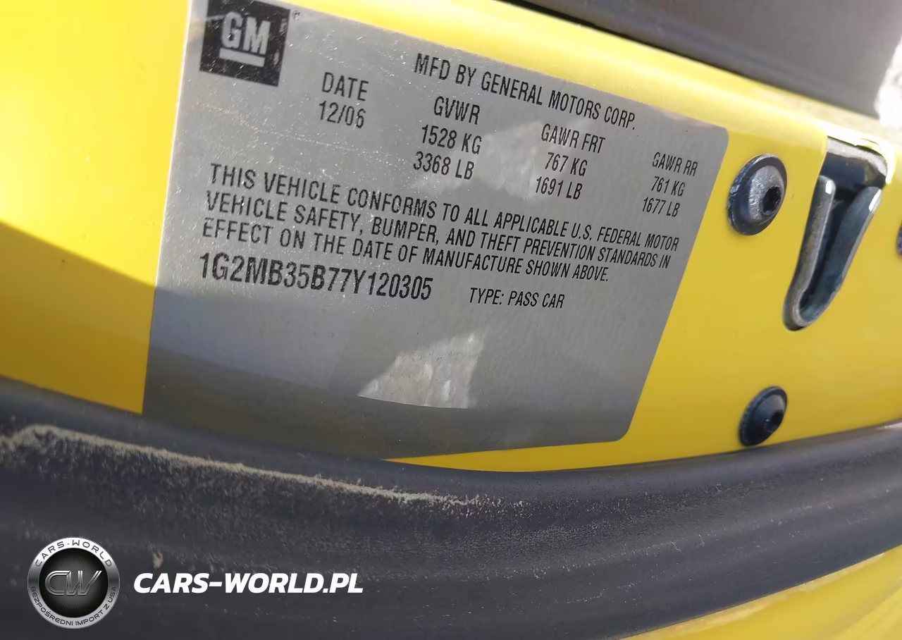 2007 Pontiac Solstice VIN:1G2MB35B77Y120305 - 9