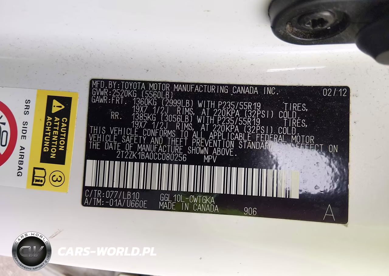 2012 Lexus Rx 350 VIN:2T2ZK1BA0CC080256 - 9