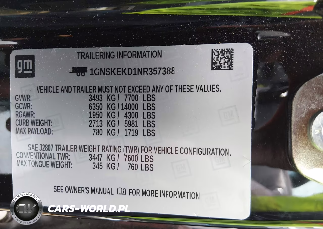 2022 Chevrolet Suburban 4Wd Rst VIN:1GNSKEKD1NR357388 - 9