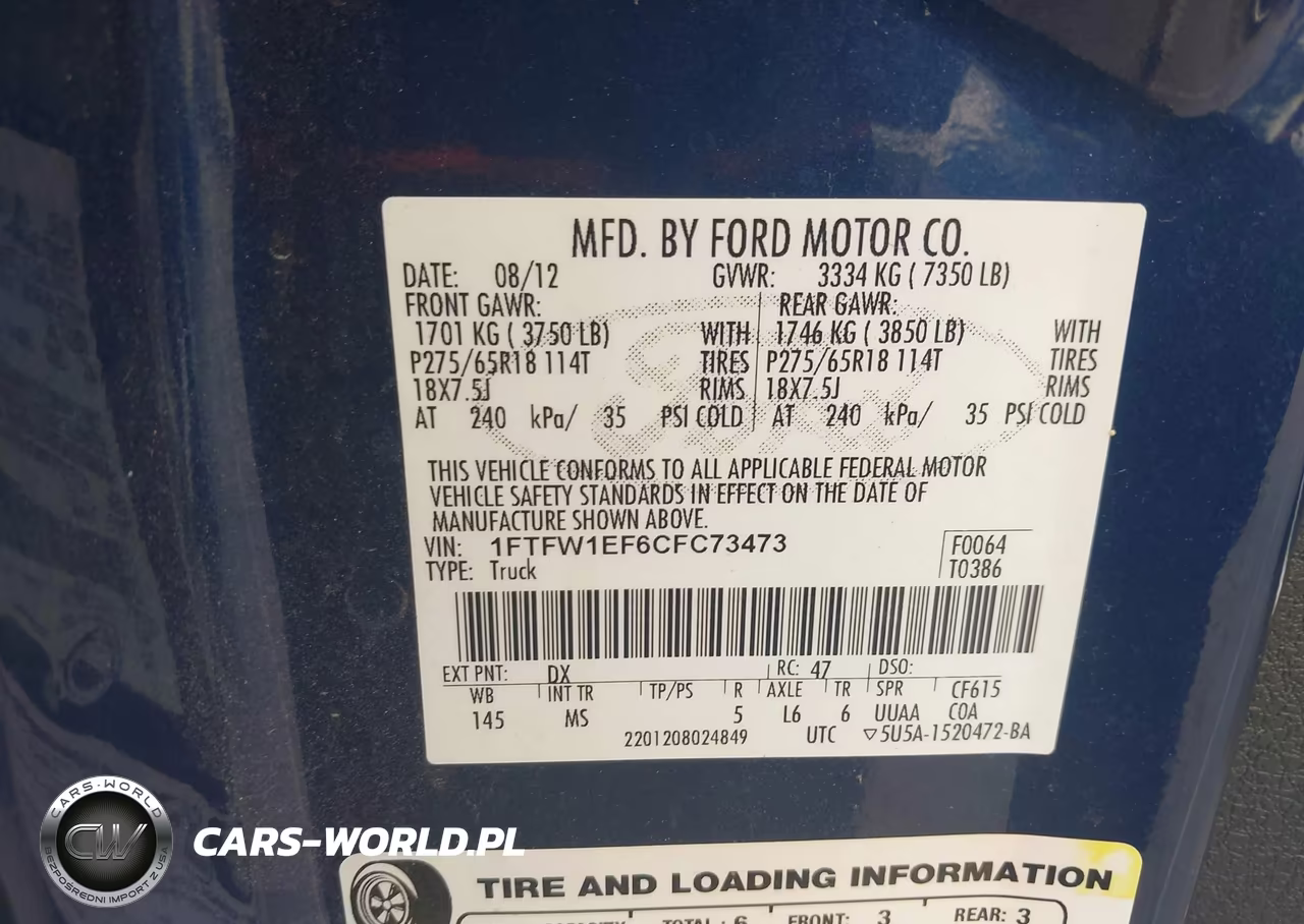 2012 Ford F-150 Xlt VIN:1FTFW1EF6CFC73473 - 9