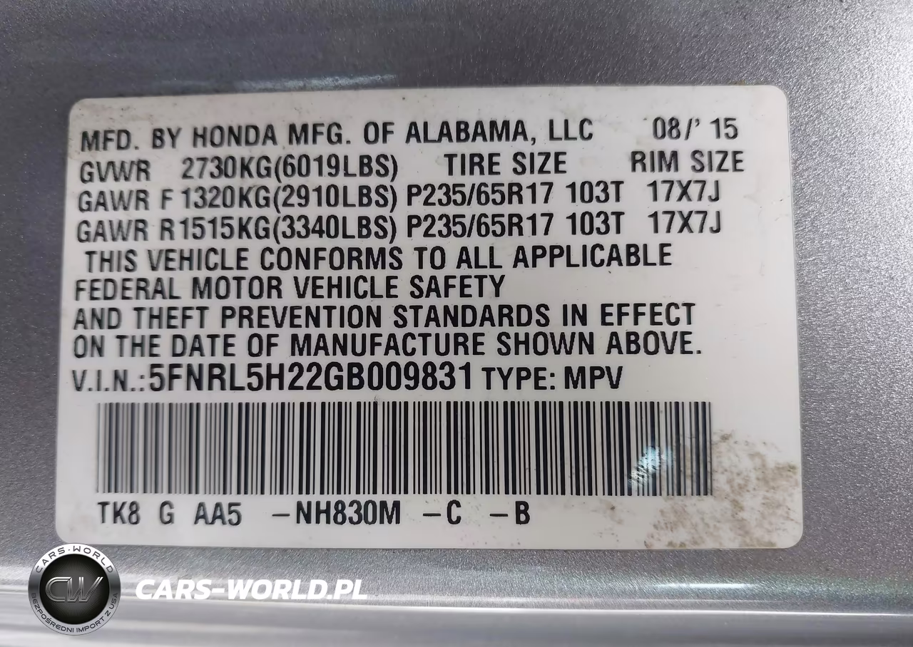 2016 Honda Odyssey Lx VIN:5FNRL5H22GB009831 - 9