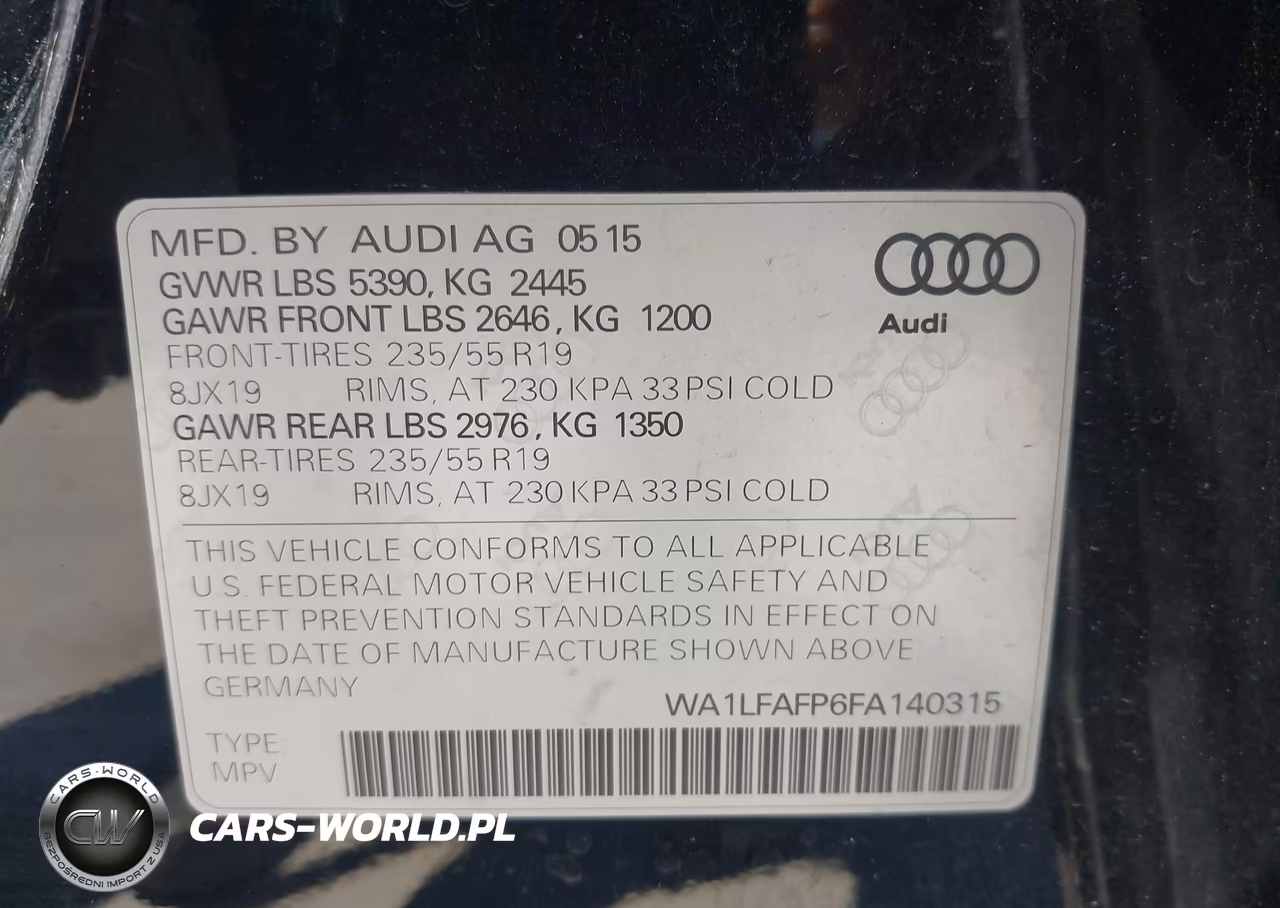 2015 Audi Q5 2.0T Premium VIN:WA1LFAFP6FA140315 - 9