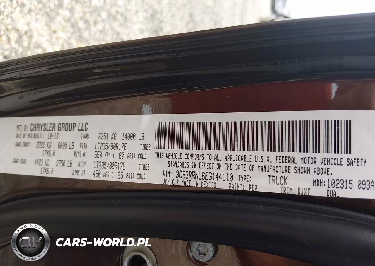 2014 Ram 3500 Longhorn VIN:3C63RRNL6EG144110 - 8