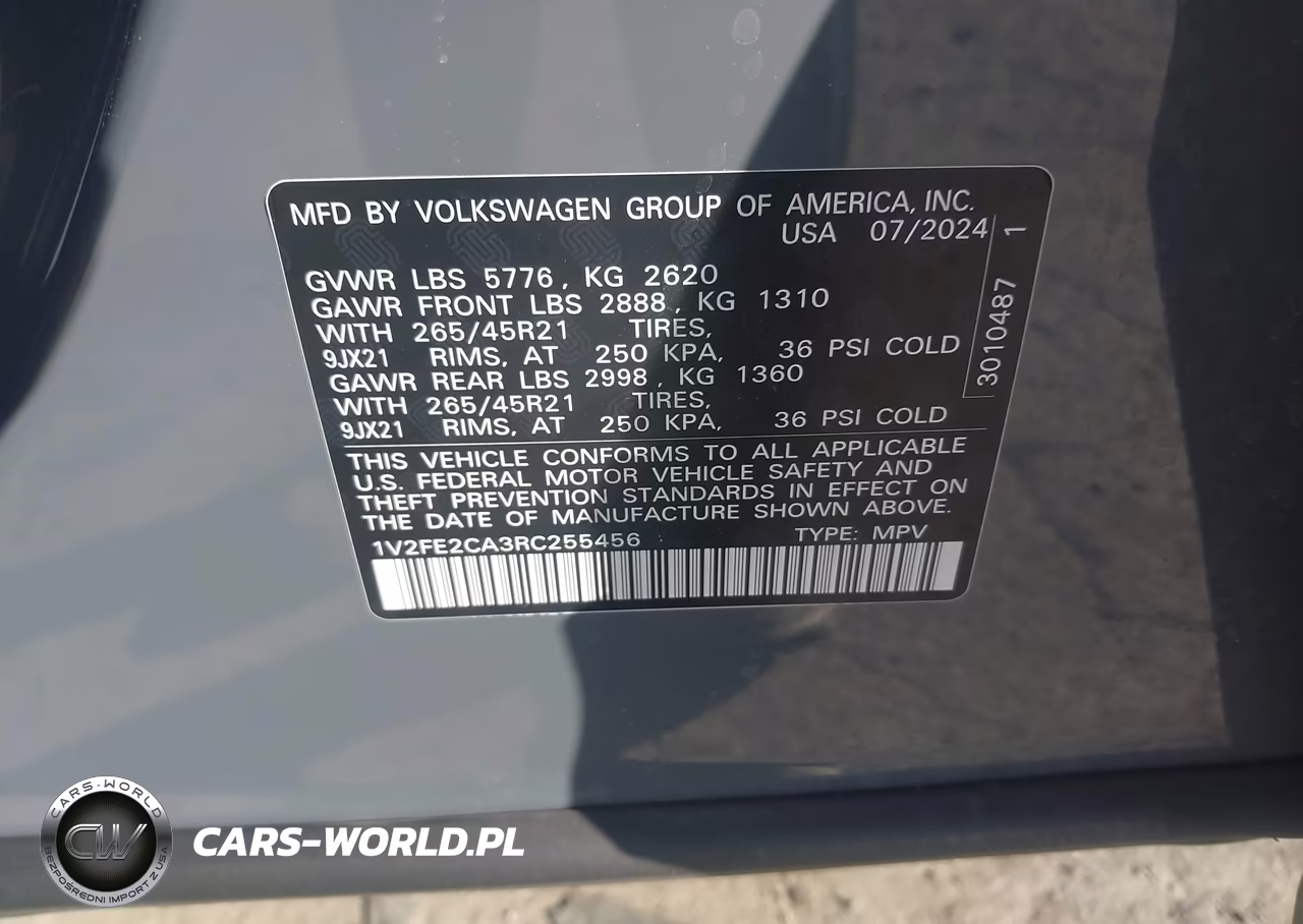 2024 Volkswagen Atlas Cross Sport 2.0T Sel Premium R-Line VIN:1V2FE2CA3RC255456 - 9
