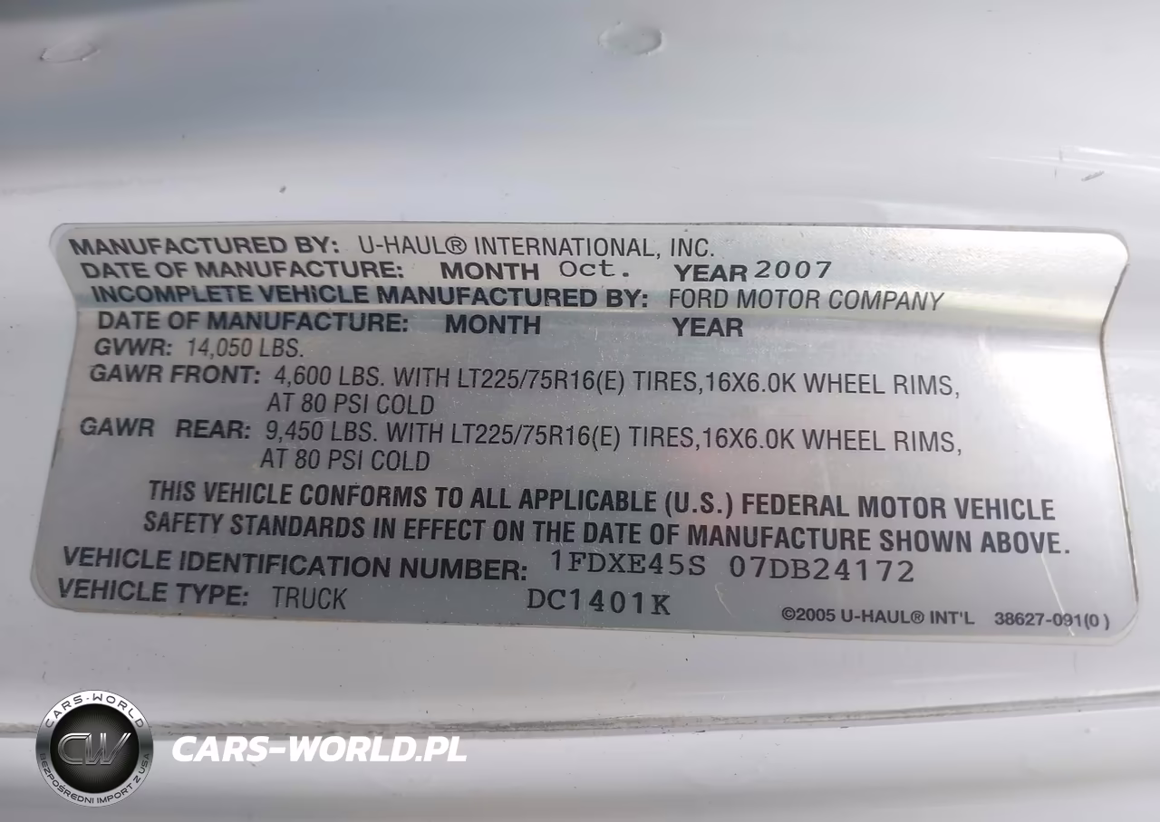 2007 Ford E-450 Cutaway VIN:1FDXE45S07DB24172 - 8