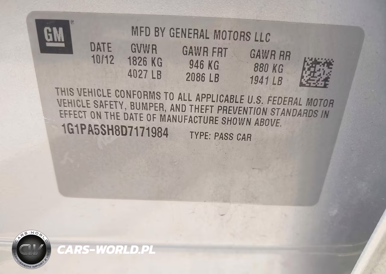 2013 CHEVROLET CRUZE LS LS VIN:1G1PA5SH8D7171984 - 9