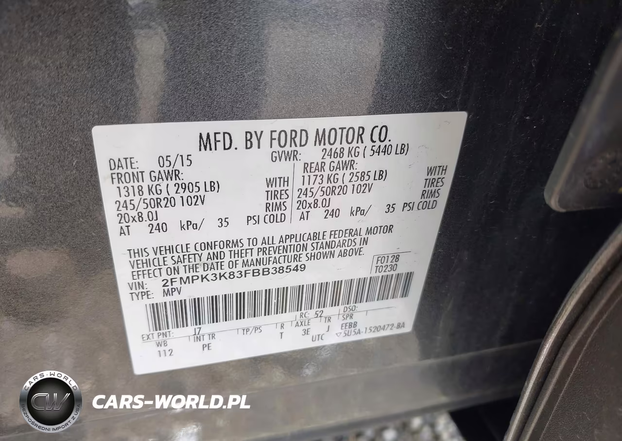 2015 Ford Edge Titanium VIN:2FMPK3K83FBB38549 - 9