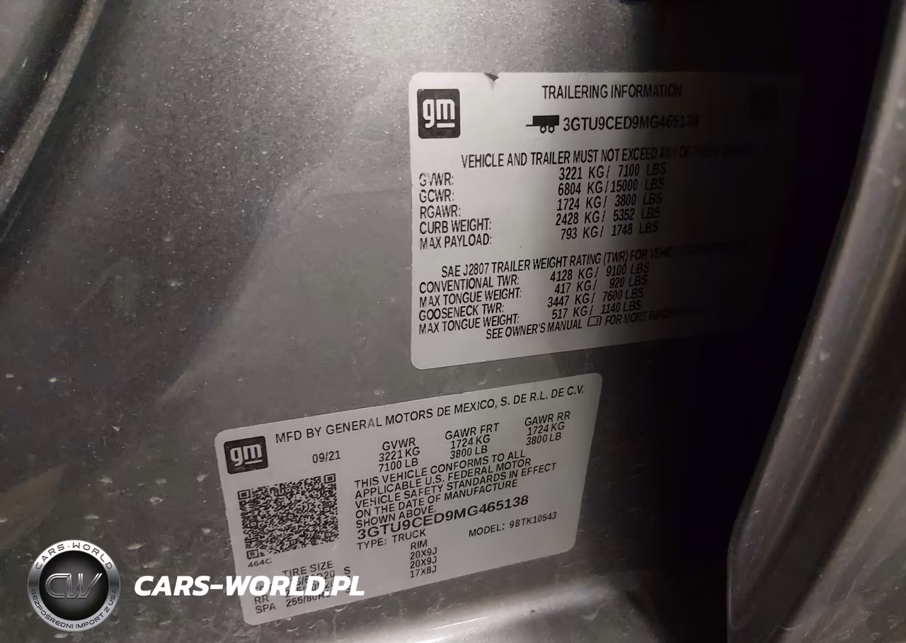 2021 GMC Sierra 1500 4Wd Short Box Elevation VIN:3GTU9CED9MG465138 - 9