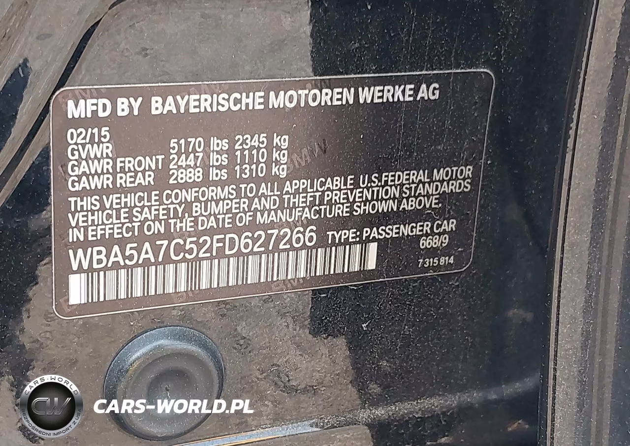 2015 BMW 528I xDrive VIN:WBA5A7C52FD627266 - 9