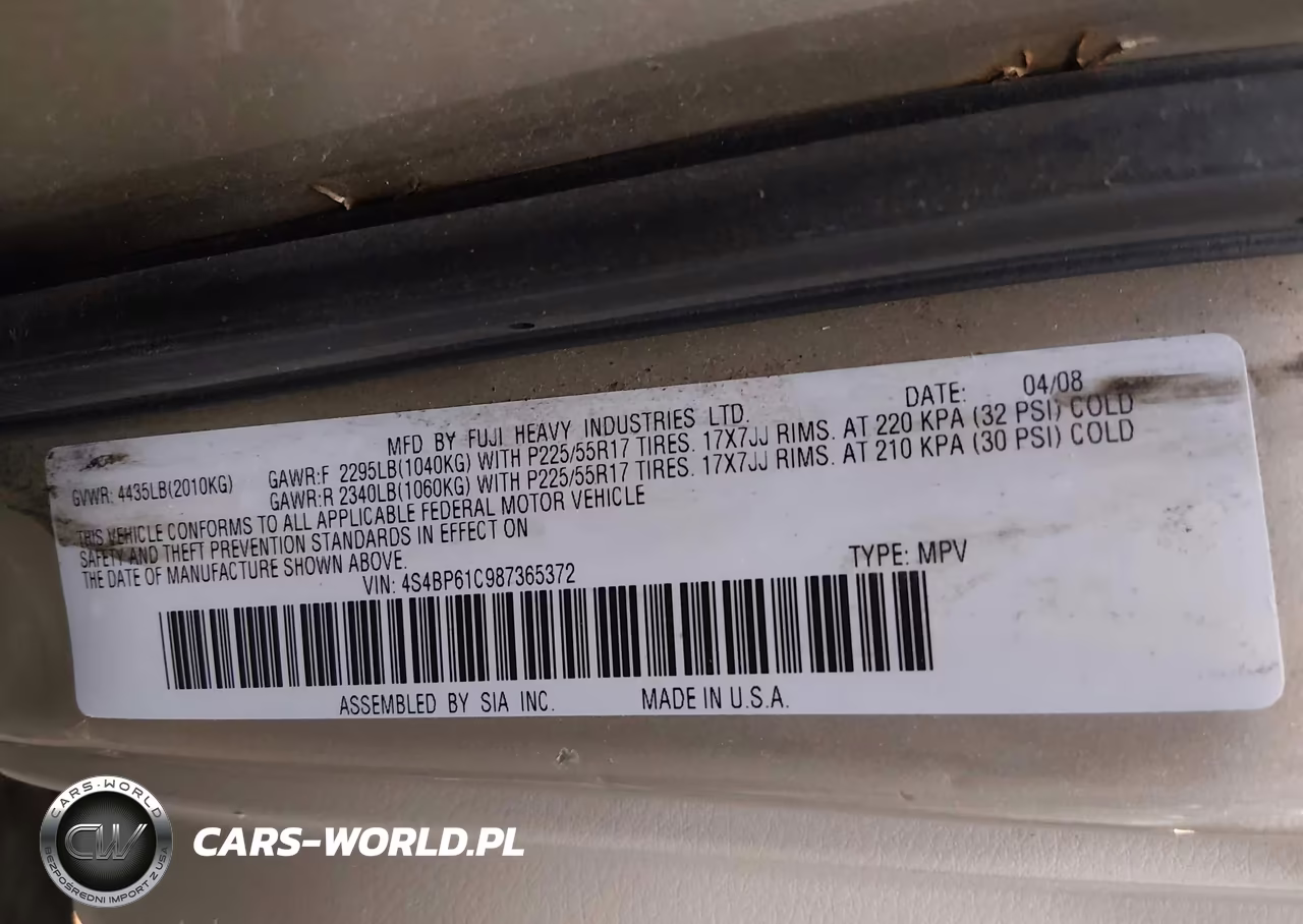 2008 Subaru Outback 2.5I-2.5I L.l. Bean Edition VIN:4S4BP61C987365372 - 9