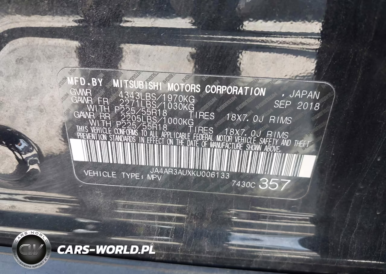 2019 Mitsubishi Outlander Sport 2.0 Se VIN:JA4AR3AUXKU006133 - 9