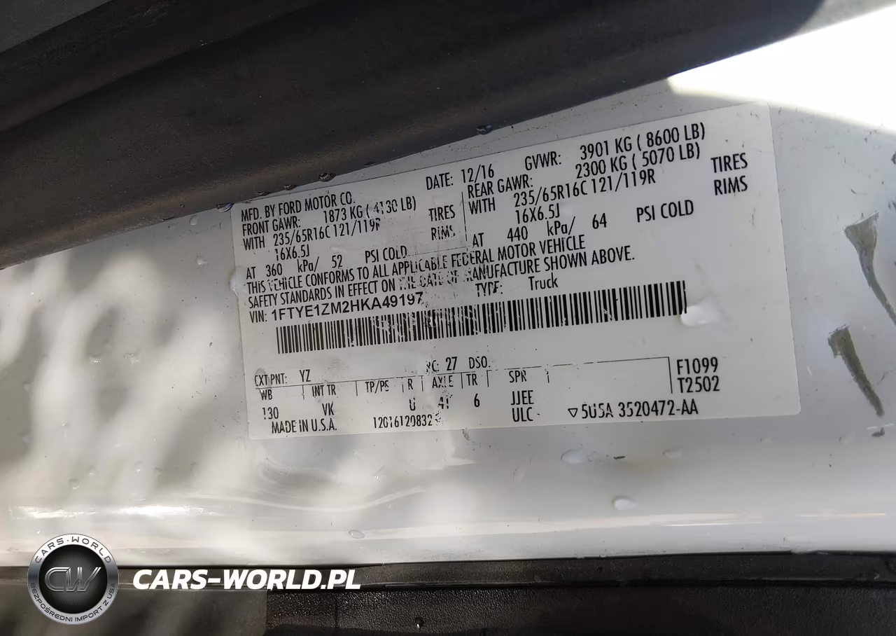 2017 Ford Transit-150 VIN:1FTYE1ZM2HKA49197 - 9