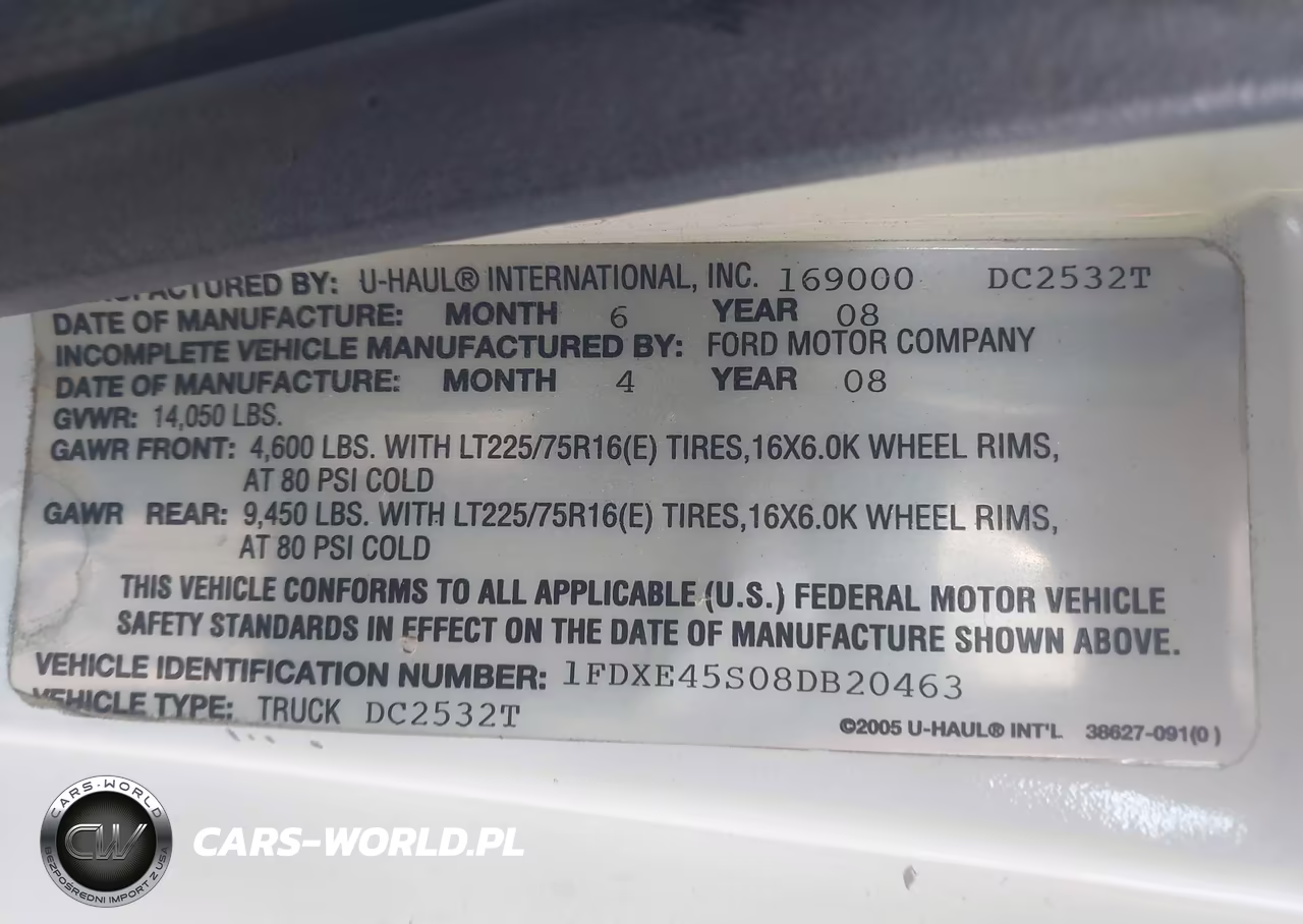 2008 Ford E-450 Cutaway VIN:1FDXE45S08DB20463 - 8